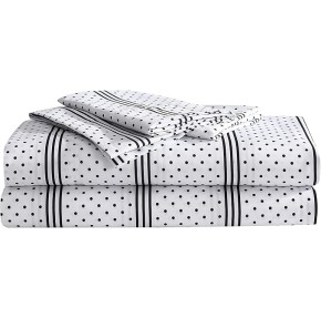 Twin Sheets, Soft & Lightweight Bedding, Fade & Wrinkle Resistant (Dots & Stripes, Twin)