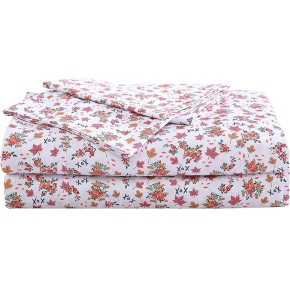 Twin Sheet Set, Soft & Lightweight Bedding, Fade & Wrinkle Resistant (Fall Foliage Pink, Twin)