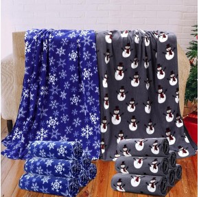 24 Pack Bulk Christmas Soft Fleece Blankets 50 x 60 Inch Bulk Throw Blankets Lightweight Warm Fleece Throw Blankets for PET Bed Sofa Couch Office Wedding Gifts Travel (Snowflake)